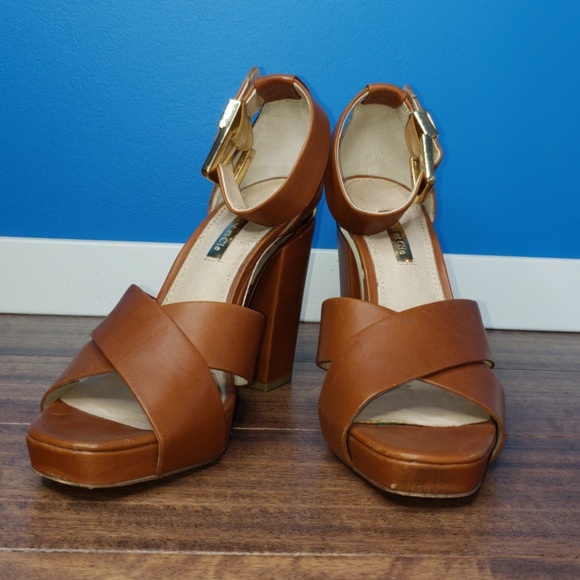 Louise et cie Cognac "Barbados" Platform Sandals - Picture 2 of 8